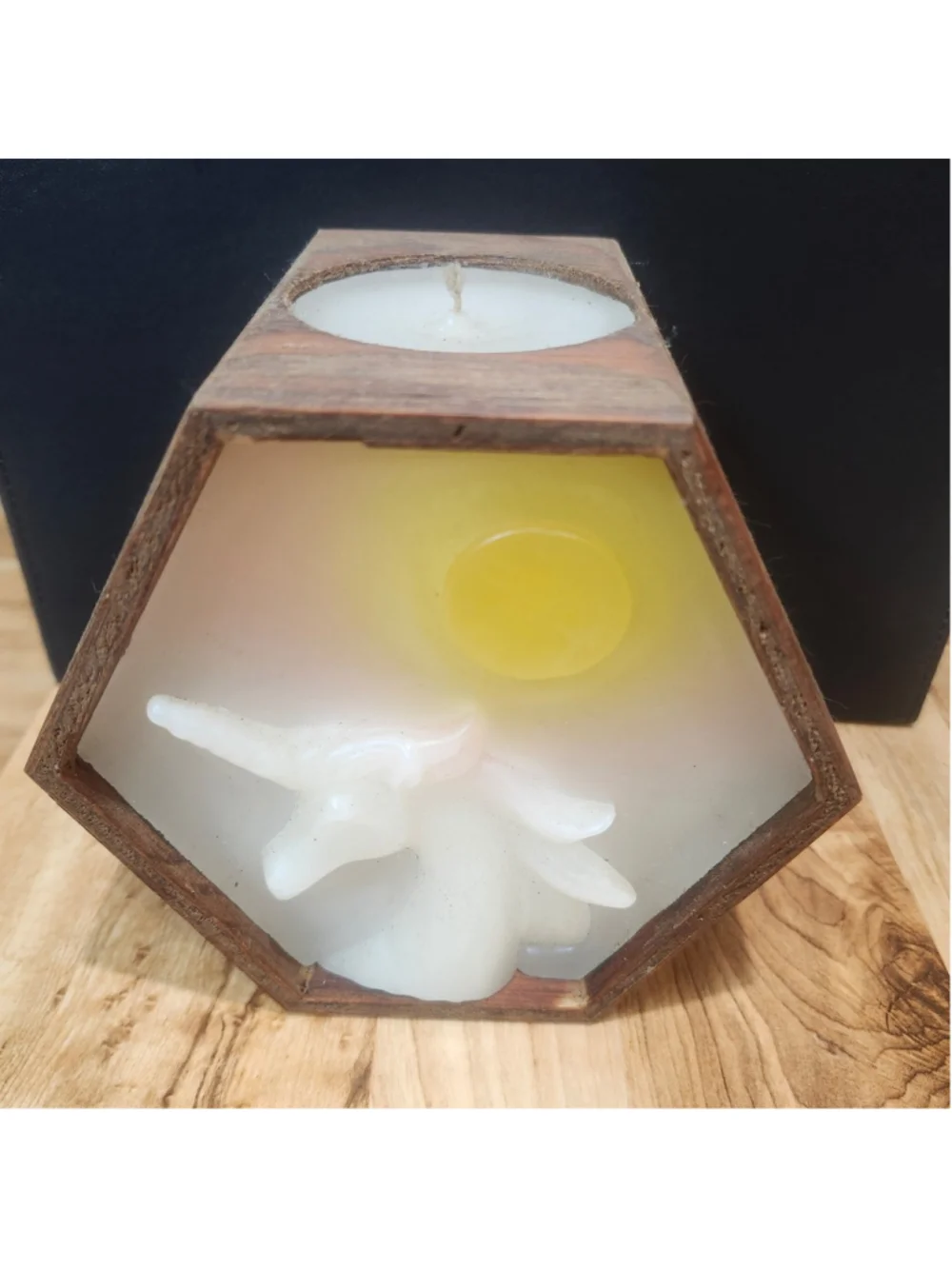 Vintage Y2K Unicorn Candle in Wooden Holder Wick N Stick